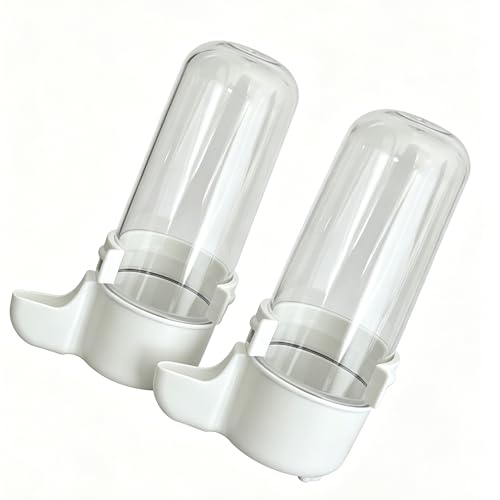 Automatic Bird Water Dispenser Cage Hanging Water Feeder with Anti-Spill Design for Parakeet Canary Small Parrot Lovebirds (2PCS 240ml Water Dispenser) (240ml)