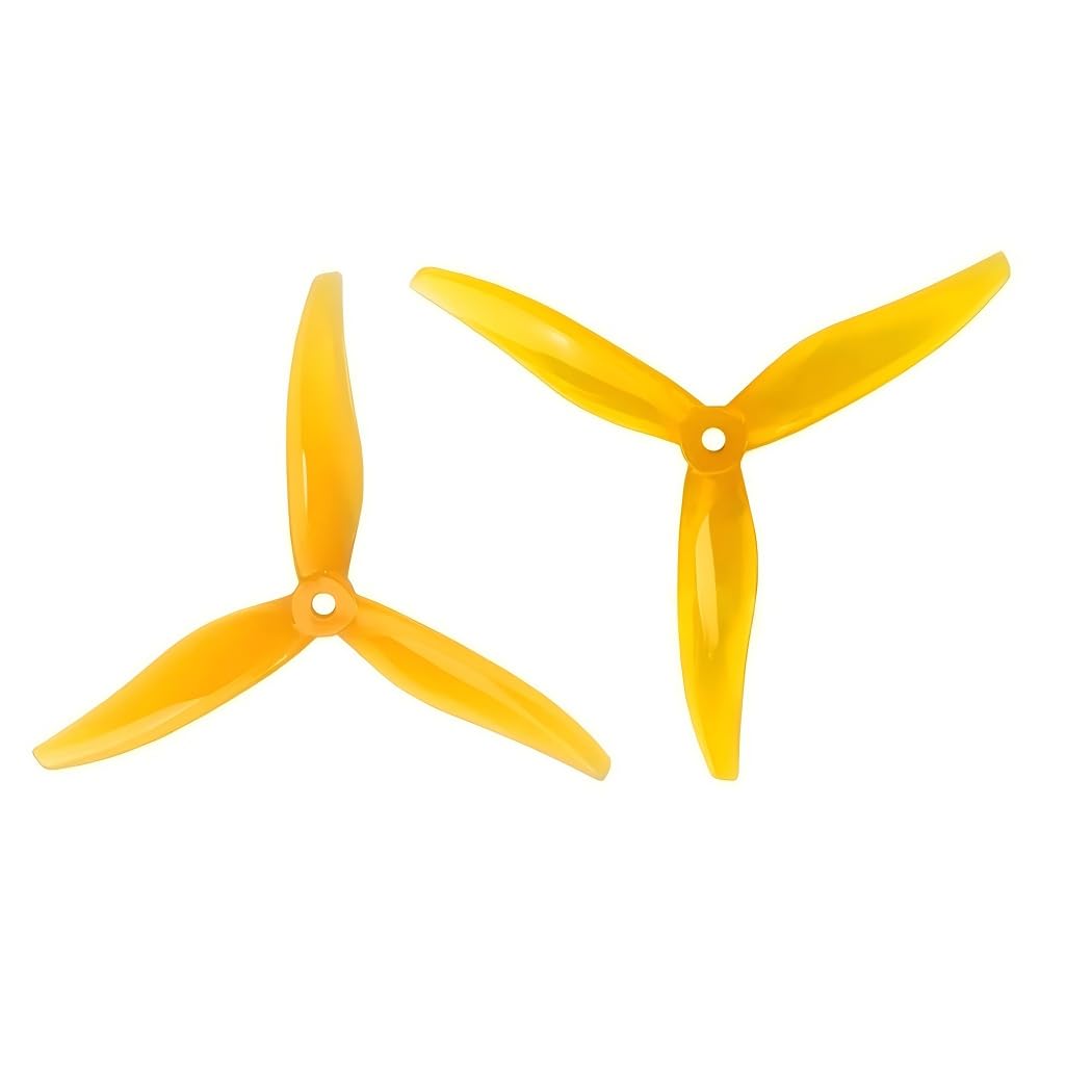 LingxuWing 6Pairs 3pack Gemfan 5129 5inch 3 Blade/Tri-Blade Propeller Prop for FPV Brushless Motor Yuki FPV Props RC Racing Drone (6Pairs Yellow)