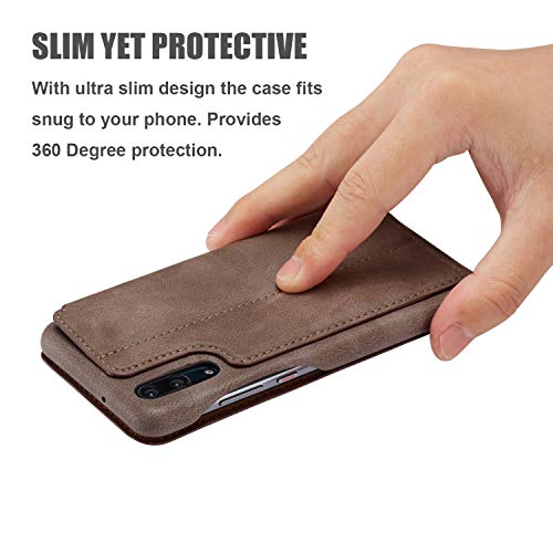 QLTYPRI Custodia per Huawei P20 Vintage Slim PU in...