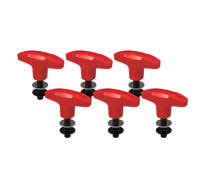 Image of GPCA Quick Release Tie Down GP Anchor PRO, Wrangler JL 2018-2025 | w /o Nut, M8 25mm Thumbscrew, Hardtop Removal, Jeep Accessories & Cargo Tie Down (6PC, Red)