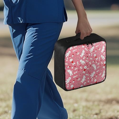 Image of Gomyblomy Cute Bear First Aid Kit Empty Medical Travel Bag Portable Emergency Trauma Pouch for Home Medium Size Medicine Bags with Double Zipper and Handle for Camping