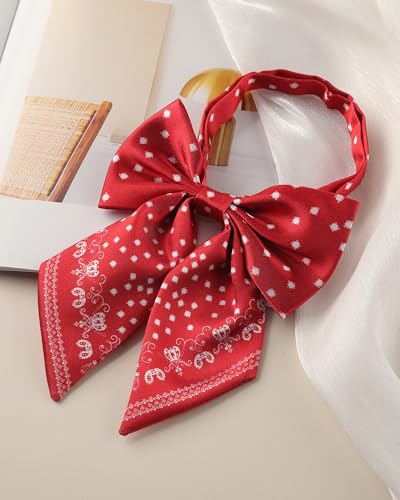 Image of AWAYTR Ladies Adjustable Pre tied Bowtie - Solid Color Bow Ties for Women