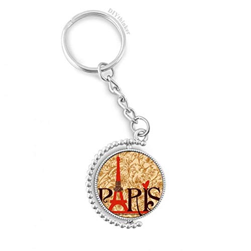 Llavero giratorio DIYthinker de París y la Torre Eiffel con anillo de cadena