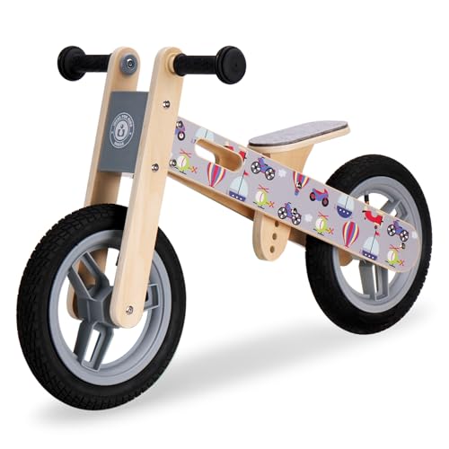 Image of Wooden Toddler Balance Bike, Kids Balance Bike for 3 Year Old with Adjustable Seat, No Pedal Toddler Bicycle for Kids 3-5 for Boys and Girls Birthday Gifts Toys
