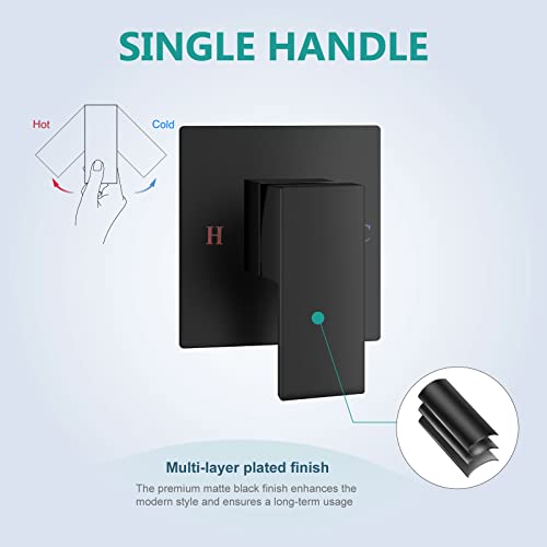 Aolemi B0BVM2R1GD Wall Mount Tub Faucet Waterfall Wall Mounted Tub Filler Bathroom Sink Faucet,Single Handle,High Flow Rough-In Valve Included,Bevel Angle Spout,Matte Black thumb #6