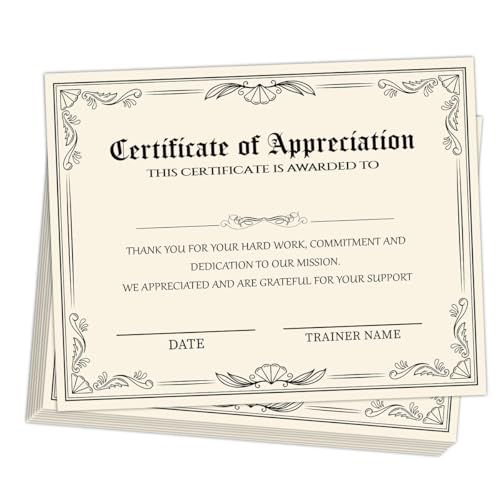 25 PCS Certificate of Appreciation, Employee Staff Appreciation Gifts, Thank You Gift for Coworkers Team Volunteers Teachers,Certificates of Recognition,8x10 Inch