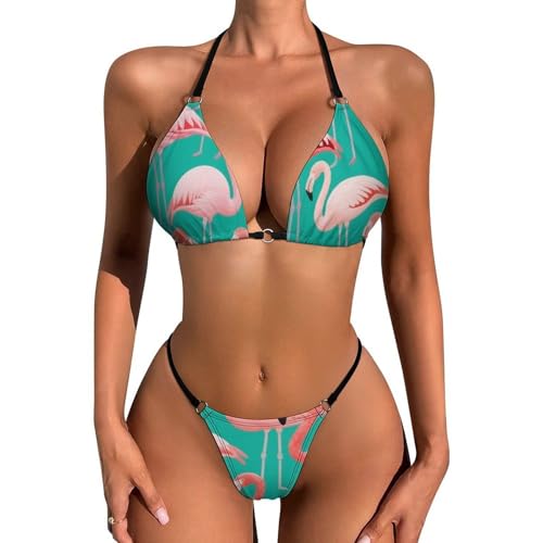 Women's Two Piece Bikini Sets Halter Tropical Bikini