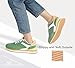 LUCKY STEP Women's Platform Fashion Sneakers Suede Colorful Colorblock Stylish Retro Casual Neutral Tennis Running Footwear Walking Shoes(Green,8 US)