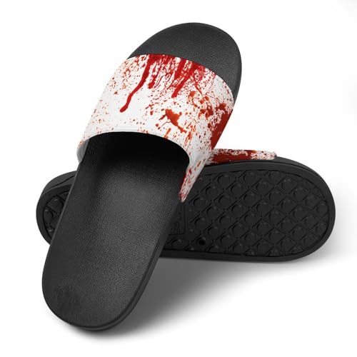 Blood Splatter Horror Womens Slide Sandals Non Slip Summer House Slippers for Girls Slip-on Flip Flops4