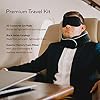 Proglobe Travel Pillow, Memory Foam Neck Pillow Set, Orthopedic Pillow, Travel Essentials for Flying, Travel Kit with 3D Contoured Sleep Mask, Earplugs and Luxury Mesh Bag (Black) - Image 3