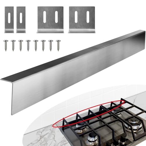 30 Stove Gap Filler Slide-in Range Rear Filler Kit - Stainless Steel Backsplash for Stove Easy to Install Backsplash Behind Stove Between Stove Range and Wall for Most Brand Kitchen Stoves