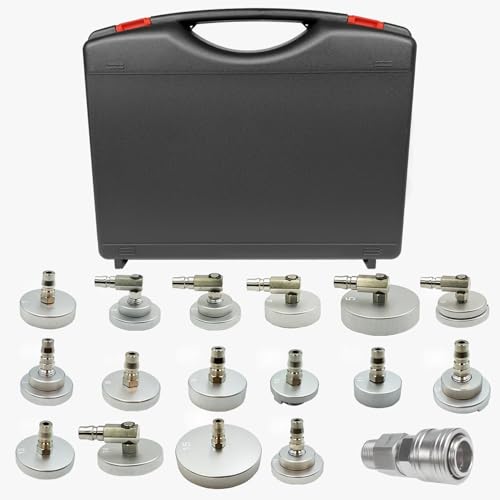 Qinbu Bleeder Adapter Kit 17PCS Master Cylinder Bleeder Kit, Brake Bleeder Adapter car, with Storage Box, for Most Vehicle Brake Fluid Systems