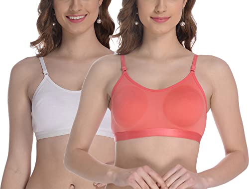 Image of FIMS - Fashion is my style Women Cotton Sports Bra for Gym, Yoga, Running Bra for Girls, Racer Back, Full Coverage, Multicolor, Cup B, See Main Image to Check How Many Bra You Will Get