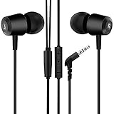 In Ear Kopfhörer, Soicear Stereo Ohrhörer mit Mikrofon & Fernsteuerung Kopfhörer Noise Cancelling Bass-Sound für iPhone, iPad, Samsung, Galaxy, Android, Smartphones, MP3 Players usw- Schwarz