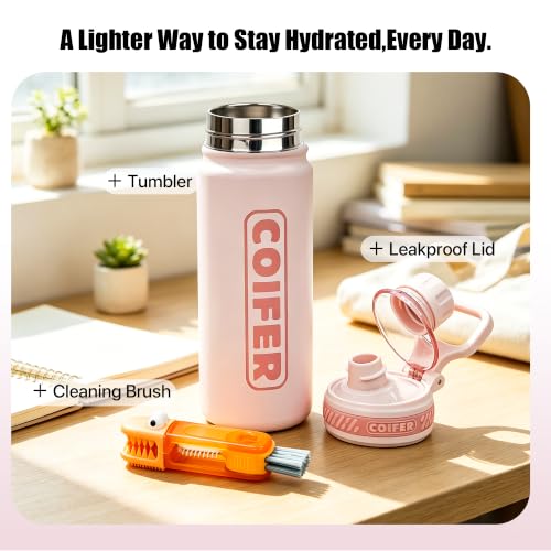 Coifer 22 oz Lightweight Insulated Water Bottle with Handle - image 7