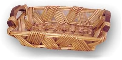 Rectangular Willow Basket w/ Wooden Handles, 15 x 11 x 4