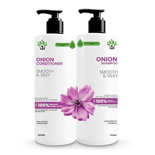 Image of GIR Red Onion Anti Hair Fall Spa Range Hair Care Set: For Smooth and Silky Hair l Onion Shampoo 500 ml + Onion Conditioner 500 ml