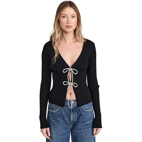 WAYF Women's Elsa Knit Top, Black, L Cover