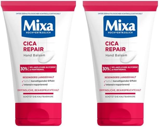 Mixa Pflege Set: 2er Pack | Intensiv reparierende Cica Repair Handcreme (2x50ml) Für Empfindliche Haut