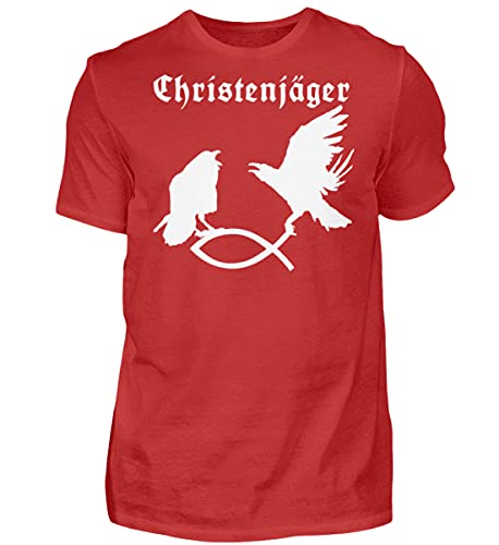 T-Shirt Odin's Raben Hugin et Munin Rouge : Portez l'Héritage des Légendes en XX-Large
