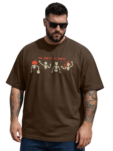 Image of Veirdo Men's Pure Cotton Half Sleeve Plus Size Printed T-Shirts, Stylish, Comfortable & Durable Cotton Tees | Sizes: S to 2XL