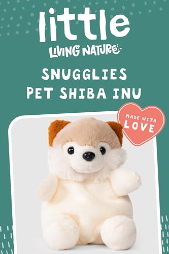 Little Living Nature Snugglies Shiba Inu Plüschtier – Stofftier Geschenk für Kinder, Kuscheliges Hundespielzeug