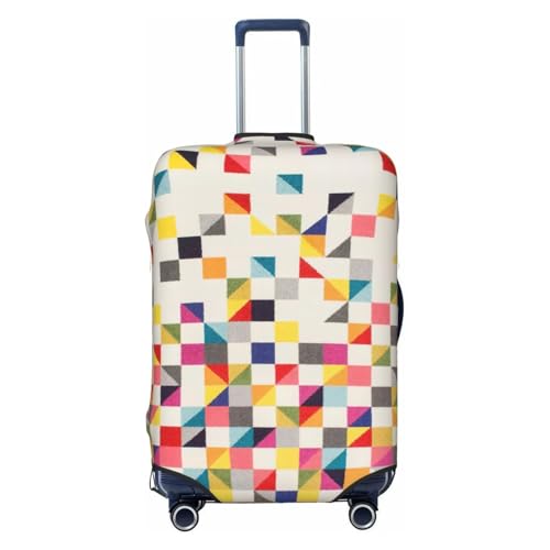Triangle Geometric Print Luggage Suitcase Cover Protector Luggage Washable Covers With Concealed Zipper
