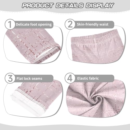 Girls' Leggings Ankle Length Printed Leggings Geometric Pink Soft Comfortable Pants for Kids 4-10 Years4