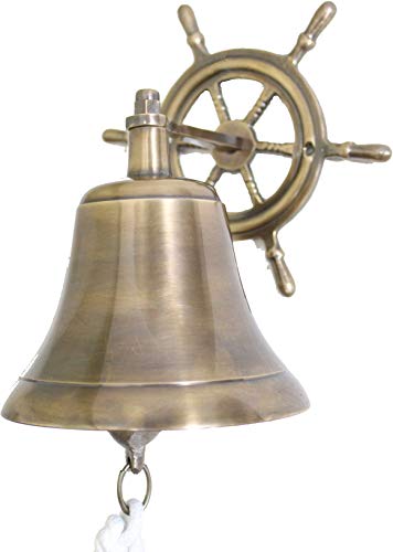 Campana massiccia con supporto da parete per la decorazione sulla nave o come campanello