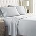 HC COLLECTION Bed Sheets Set King with 2 Pillowcases, Hotel Luxury Platinum 1800 Series Brushed Microfiber Sheet w/Deep Pocket, Ultra Soft Lightweight 4 Pcs Linen Bedding for Hot Sleepers, Ice Blue