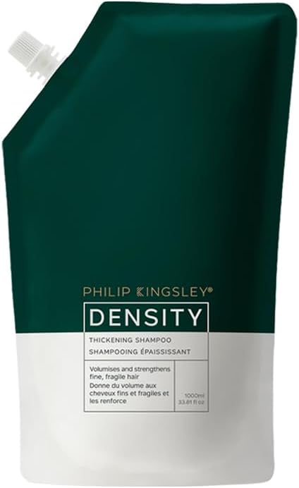 Philip Kingsley | Density Thickening Shampoo | For Thinning Hair and Loss | Fine, Fragile, Thin Hair, Thickener and Strengthener | Helps Volumize and Strengthen Folicles | 1000ml Refill Pouch