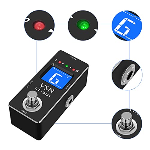 Vsn Tuner Pedal,Guitar Chromatic Tuner Pedal For High Precision ± 1 Cent With Pitch Indicator For Electric Guitar And Bass True Bypass Lt-901 #TOP5