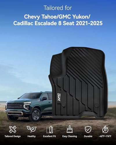 Image of 3W Full Protection Mats for Chevy Tahoe /Yukon /Escalade 2021-2026 (8 Seats)