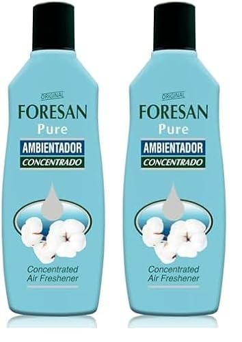 FORESAN - Ambientador Concentrado Pure, 125 ml, Aroma a Ropa Limpia, Ambientador Líquido para el Hogar, Elimina los Malos Olores, Estancia Perfumada Durante 48 Horas (Paquete de 2)