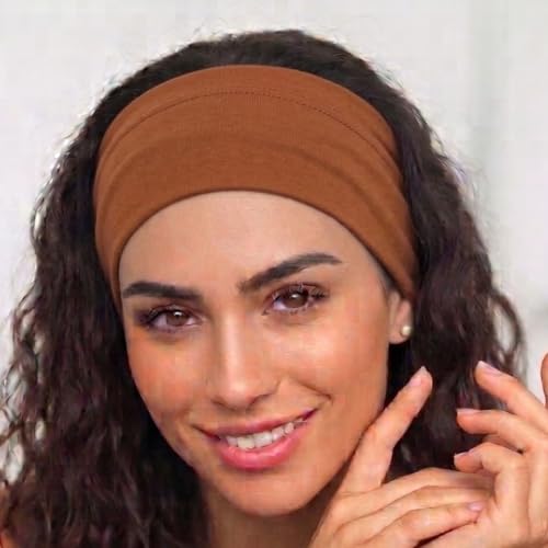 Image of XFYT Trendy Fashion Hairbands for Men and Women | Super Soft Sporty Wide Gym Workout Yoga Headband (Cocoa Brown)