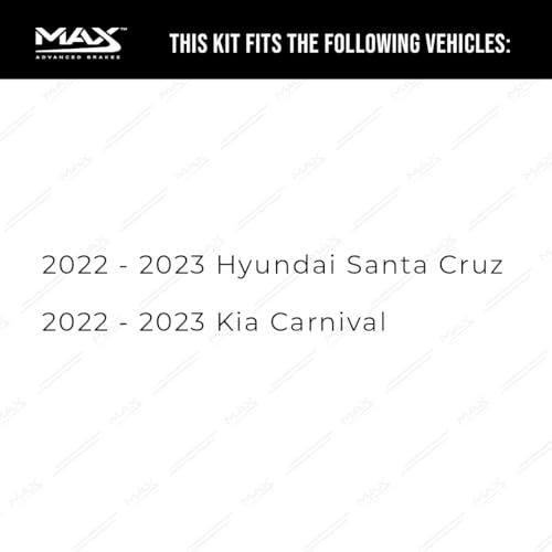 Image of MAX Advanced Brakes - Rear Brake Kit For 2022-2023 Hyundai Santa Cruz, 2022-2023 Kia Carnival| Carbon Ceramic Brake and Rotor Kit| Daily Driving OE Replacement Brake Rotors