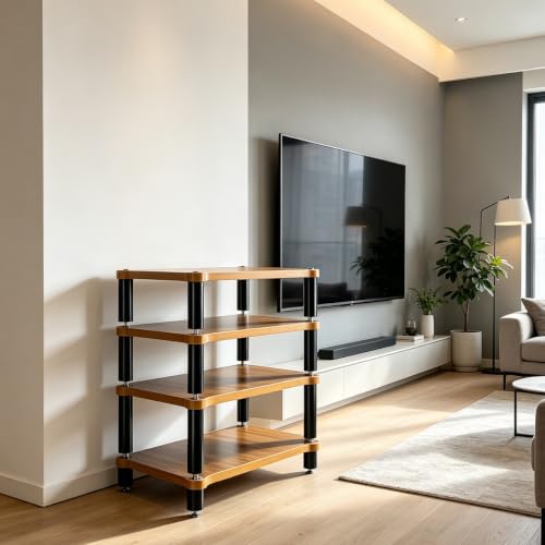 Soporte Tablero Madera Maciza y Aluminio para Equipos de Música 3