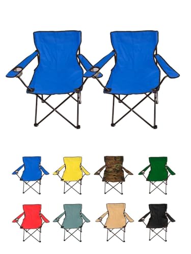 Jardin202 - Silla de Camping Plegable de Acero con Reposabrazos y Funda con Asas- 80x80x50 cm, Resistente al Agua - Ideal...