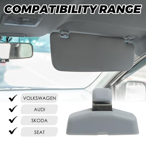 2 Stück Auto Halterung Sonnenblende,Sonnenblenden Haken Clip Kompatibel mit VW Caddy Golf Mk4 Sharan Passat Polo Amarok Transporter T5 Touran Seat Ibiza Leon Skoda Fabia Octavia Superb 3B0857561B