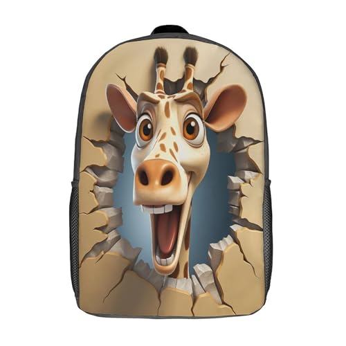 Sac à dos voyage enfant motif girafe 3D pour la rentrée primaire