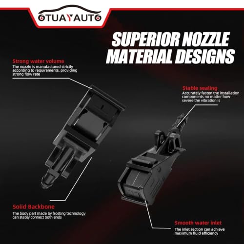 Image of OTUAYAUTO Front Windshield Washer Nozzles Replacement for 1999-2012 Volkswagen Jetta, 1998-2005 Passat, 2000-2006 /2010-2012 Golf, 1998-2010 Beetle, 2004-2010 Touareg, Replaces 47235, 6E0955985