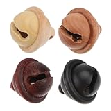 MOKKHNB 4個 ミニベル 小型装飾鈴 ペンダントプ 手作り用 杨木檀桃木素材 耐久性あり クリスマスツリー飾りや窓 人形のデコレーションに