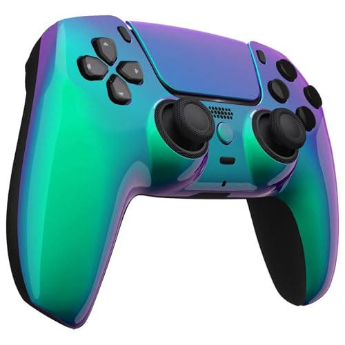 Image of Custom Controllerzz Custom Wireless Controller Compatible with PS5 - Multiple Designs Available (PS5 Green & Purple Chameleon)