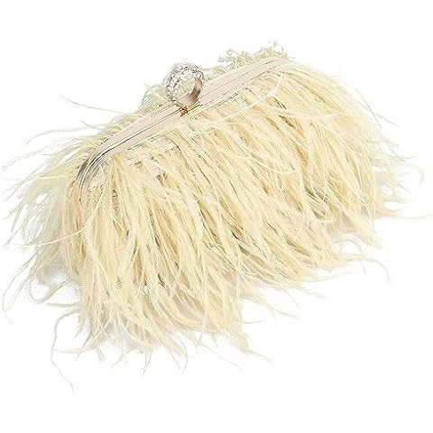 Women’s Gold Ostrich Feather Evening Clutch Cover