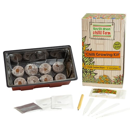 Indoor Chilli Growing Kit from The Experts – Grow Your Own Seeds – Christmas – Gift - 4 Varieties of Chilli from Mild to Very Hot
