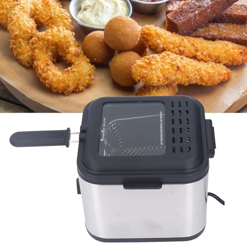 Fritadeira elétrica Liuyoyo Fritadeira elétrica para batatas fritas 2,5L 1000W Fritadeira elétrica q
