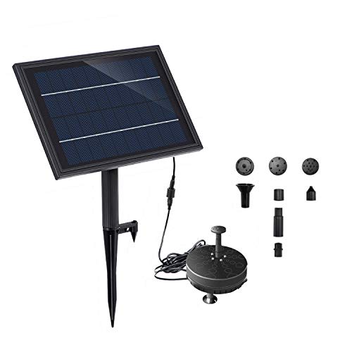 Lewisia Battery Backup Solar Fountain Pump with LED Lighting for Pool Koi Pond