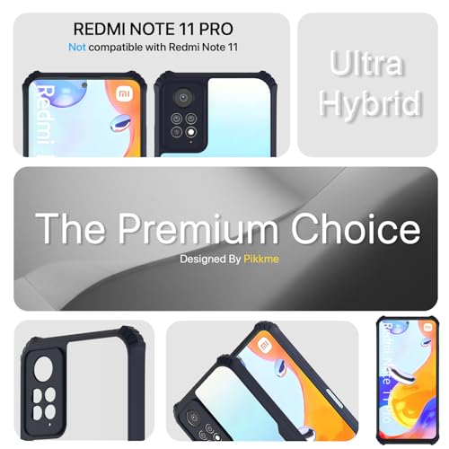Image of Outlouders Back Cover for Redmi Note 11 Pro 5G /Note 11 Pro Plus 5G | Ultra Hybrid Transparent | Full Camera Protection | Raised Edge | Crystal Clear Bumper Case (Blue)
