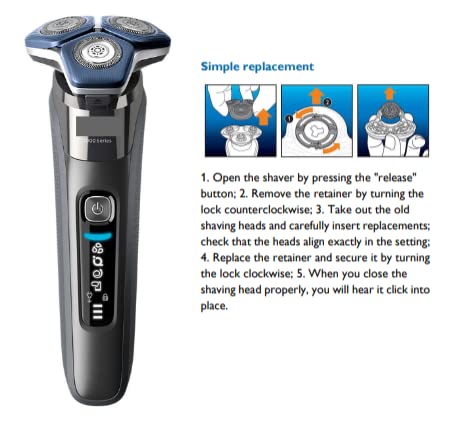 Miniatura 4 de SH70 Cabezales de repuesto compatibles con Philips Norelco Electric Razor S7000, S7500, S7370, S7371, S7720 y Star Wars SW7700 Series MultiPrecision