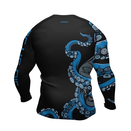 Octopus Loose Fit BJJ Rash Guard – Men’s Long Sleeve MMA Jiu Jitsu Training Shirt with Comfort Stretch3
